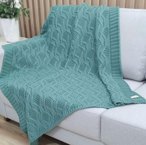 manta em tricô 120x150 gabriele cor menta