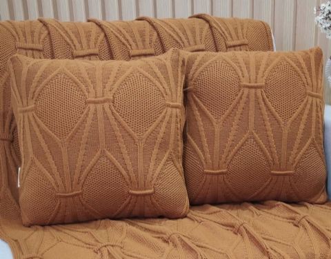 capa de almofadaem tricô 45x45 brenda cor cognac