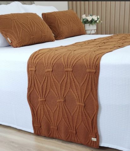 peseira em tricô 260x60 brenda cor cognac