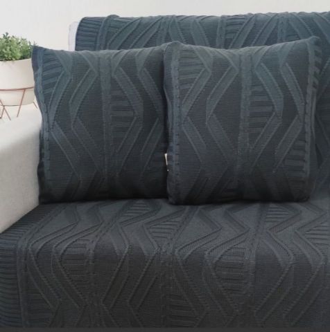 capa de almofada em tricô 45x45 helena cor chumbo